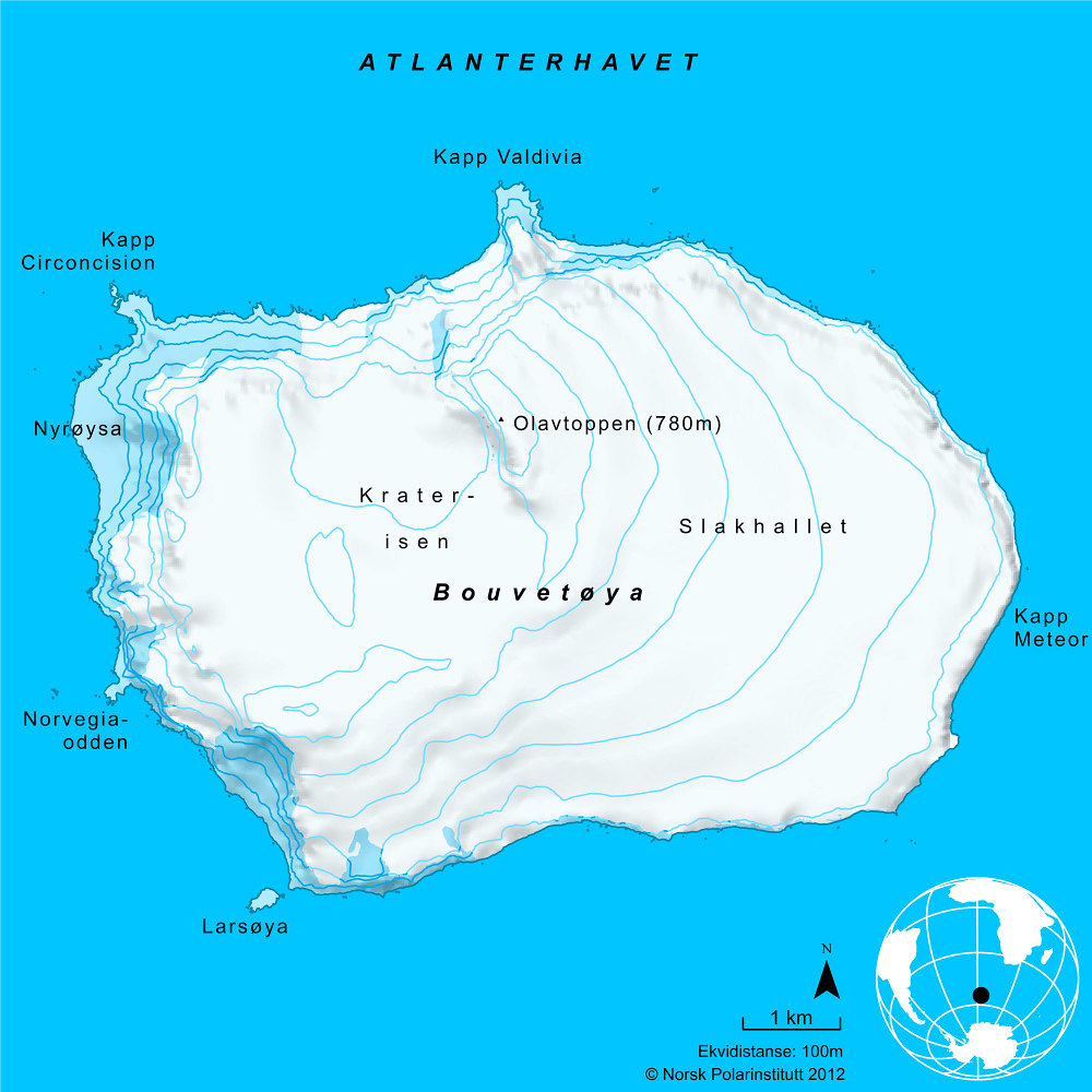 kart over Bouvetøya