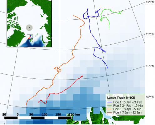 map showing drift paths