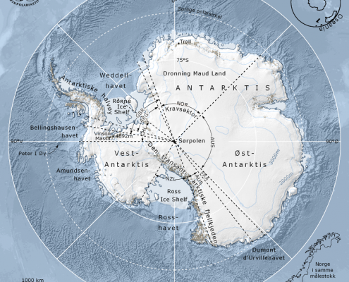 kart over antarktis